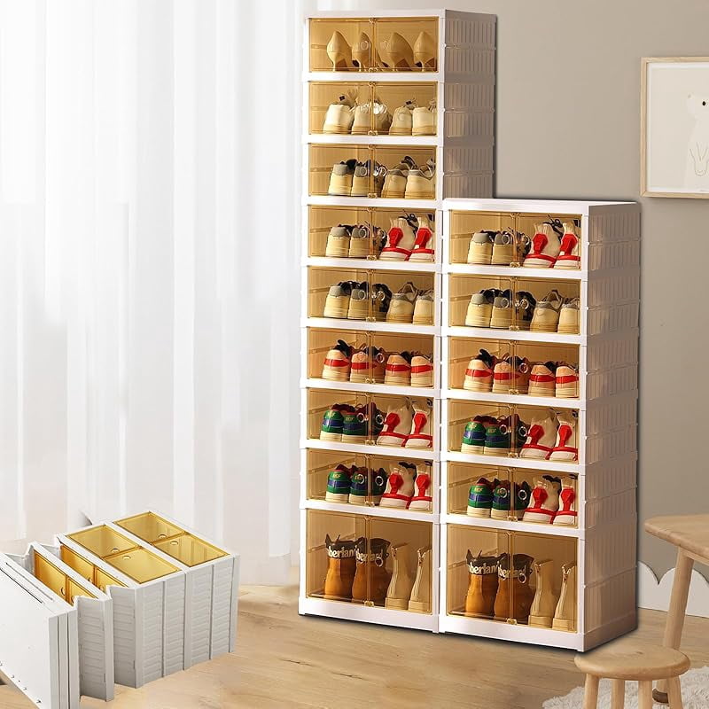Container Store Stackable Shoe Rack Shoe Rack Organizer, Stackable Sneaker Storage Shoe Cabinet with ...