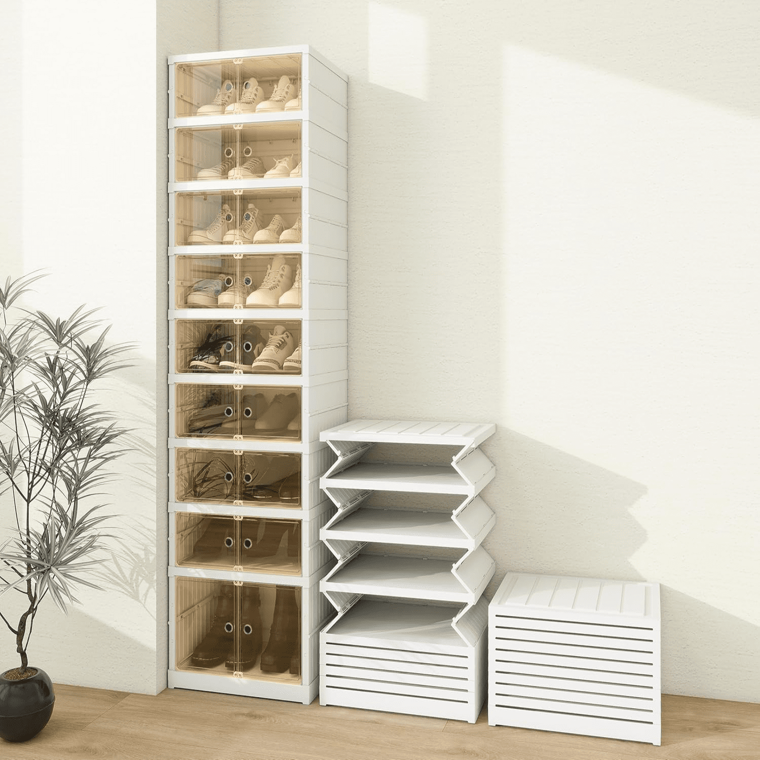 Shoe Rack Organizer Storage Box 9 Tiers18 Pairs Tall Portable Folding