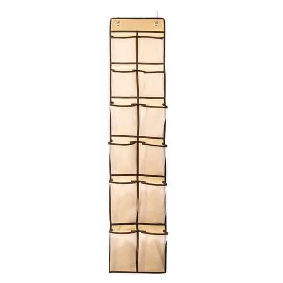 Shoe Rack Organizer for Closet Over the Door With 12 Large Mesh Pockets 57.48 in x 12.59 in Sturdy Non-Woven Fabric Hanging Storage