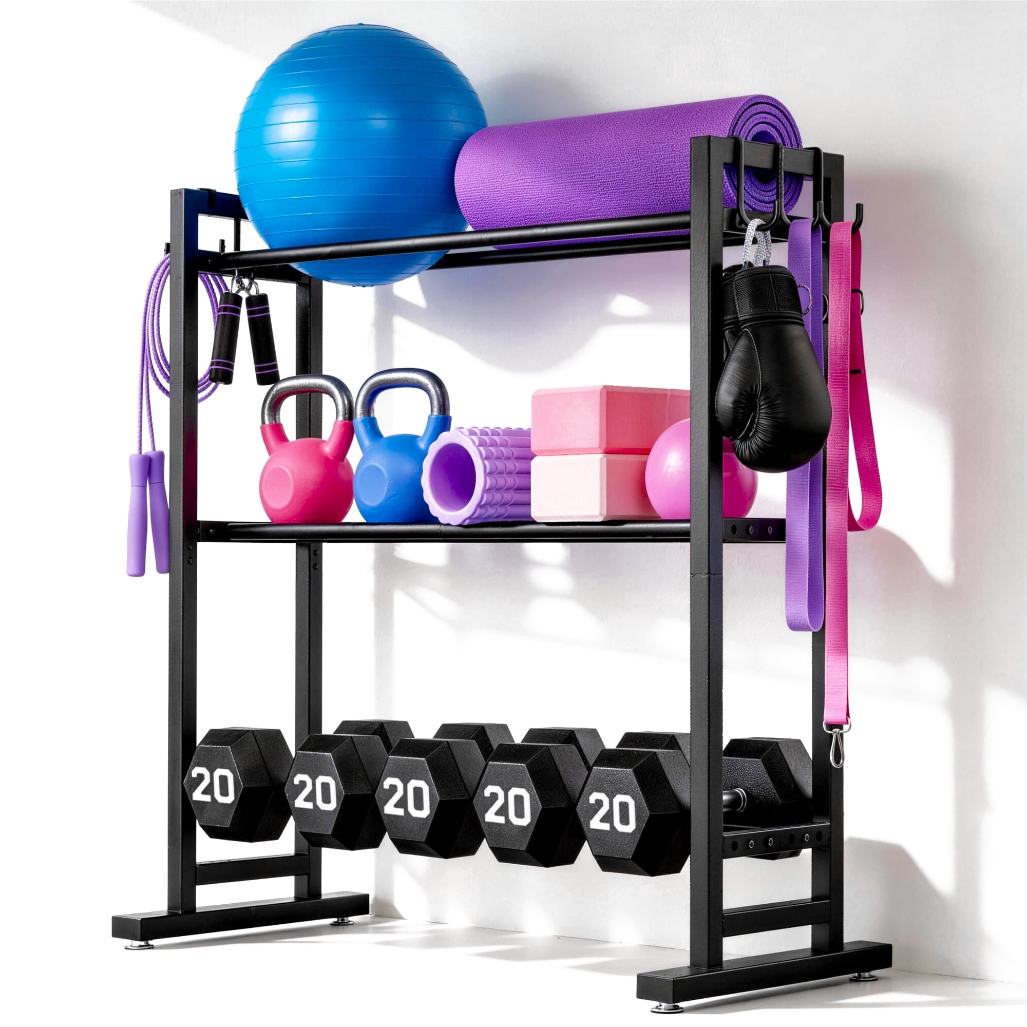 Weight Rack Base Dumbbell Rack,POPO 3-Tier Weight Rack for Dumbbell with Extended Base ...