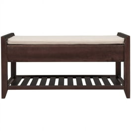 Pine Bench with Cushioned Seat and Drawers Multipurpose Shoe Rack with Shoe Storage for Entrance Hallway Bedroom Living Room Solid Wood Storage Bench Espresso Walmart