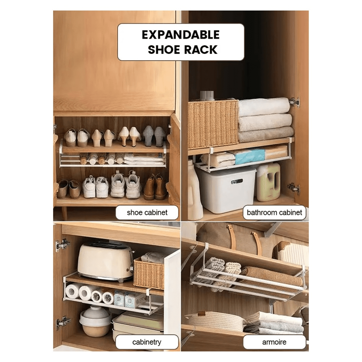 Shoe Rack Retractable Shoe Cabinet Layered Partition Holders Home ...