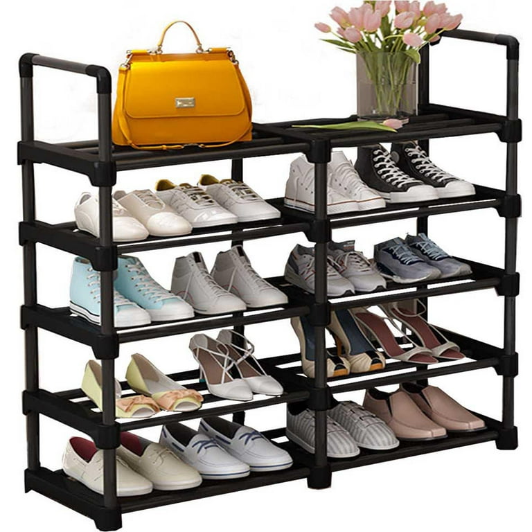 Shoe Rack Shoe Organizer Shelf, Shoe Storage Rack for Entryway, 50Pairs Shoe  and Boots Black Metal Stackable Shoe Cabinet - AliExpress