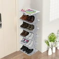 thumbnail image 1 of Shoe Rack Small for Entryway, 4 Tier Narrow Organizer with Widened Corners for Extra Storage Space, Freestanding Closet Shelf for Apartments & Dorm , UKHBMC | Plastic, E, 1 of 8