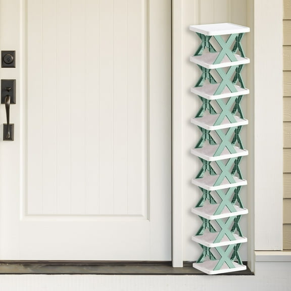 Shoe Rack, Stackable Shoe Rack, Extra Tall Max Capacity Design, ABS Plastic Shoe Organizer, Entryway Shoe Tower, Dorm Storage Shelf, Modular Snap On Assembly, Breathable Shoe Stand