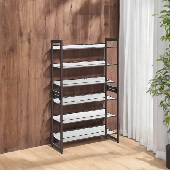 Shoe Rack Angled Insert Shoe Rack Storage, Metal Shoe Organizer Stand for Garage, Entryway, Set ...