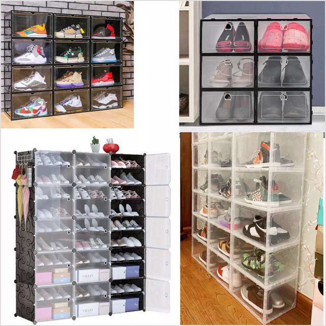 Shoe Rack Storage Organizer Clear Door Unit Cube Shelf