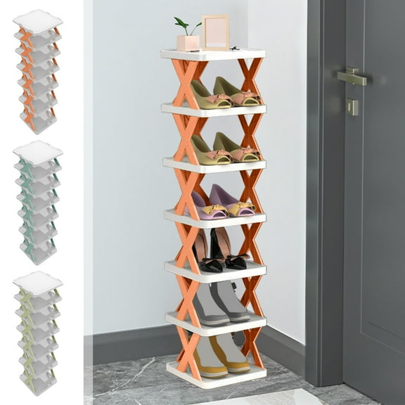 Shoe Rack Storage Shelf, Diy Modular Adjustable Tier Organizer for Entryway Closet and Bathroom, Scandinavian Style Plastic Shelving Unit, Topliu