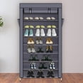 thumbnail image 1 of Shoe Rack-UWR-Nite Free Standing 10-Tier Foldable Metal Shoe Tower 27 Pair Nonwoven Fabric Cover Shoe Storage Organizer Unit Entryway Shelf Stackable Cabinet, 1 of 7