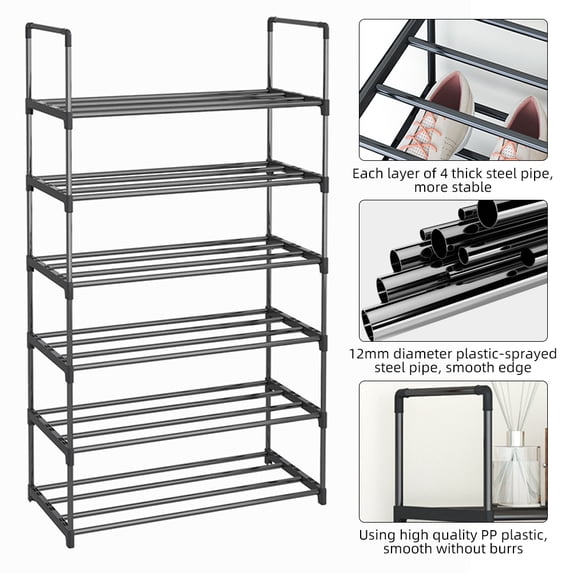 Shoe Rack,With 4 Shelves 4 Tier / Tier With 4 6 Tier With Shelves Metal Room 6 Shelves Metal 4 Shelves / Metal Room Hallway / 6 Cometx 1 Qisuo 4 Dsfen Yubz