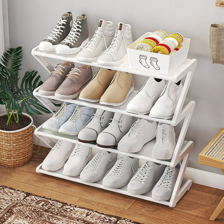 Stackable shoe rack white new arrivals