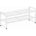 thumbnail image 1 of Shoe Rack for Closet, 32 inch Metal Shoe Rack Organizer Heavy Duty, 2 Tier Mesh for Shoes, White, 1 of 13