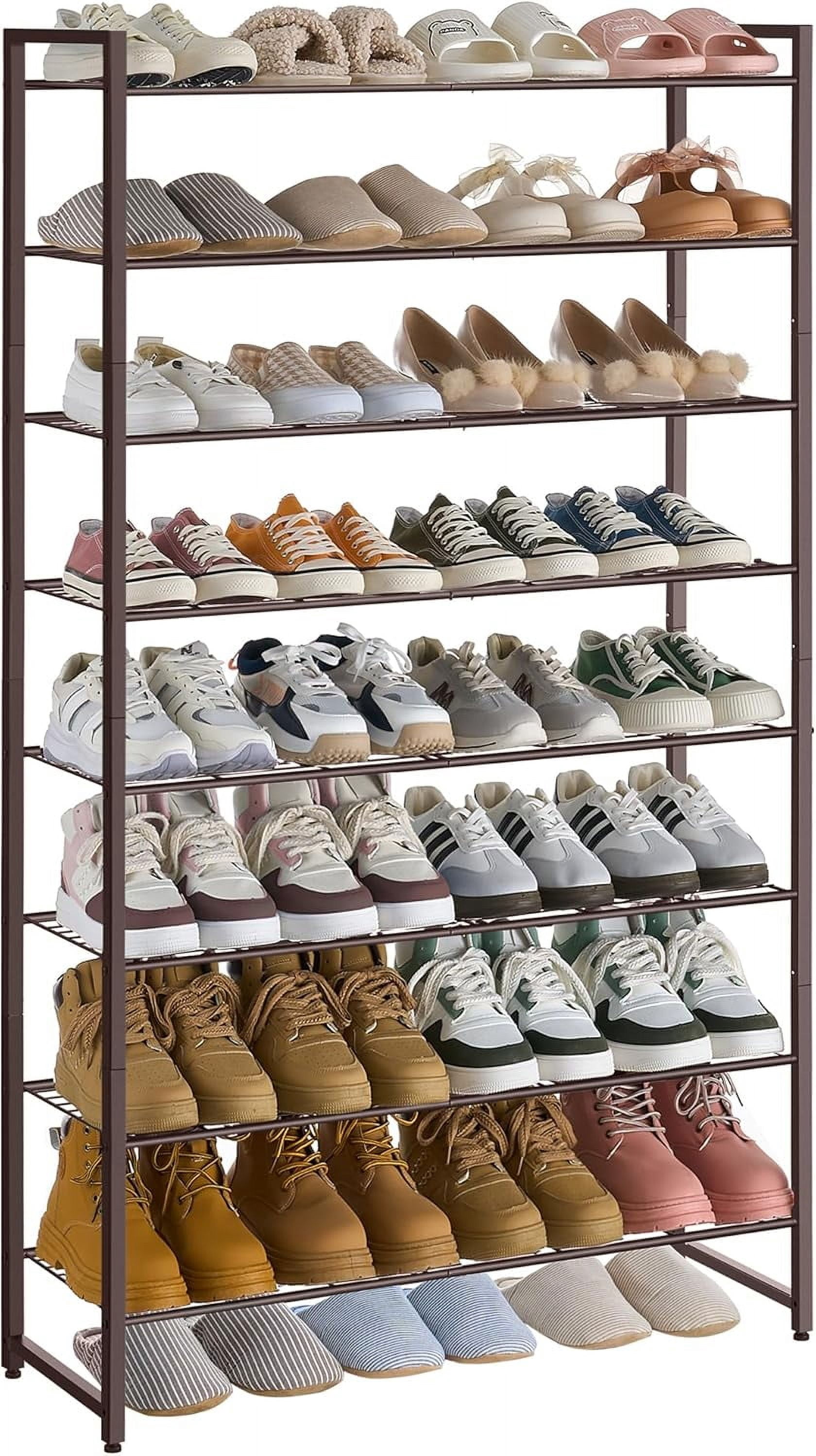 Shoe Rack for Closet, Metal Shoe Organizer, 8 Tier Garage Shoe Rack Max Holds 40 Pairs,Shoe Storage Shelf,Entryway