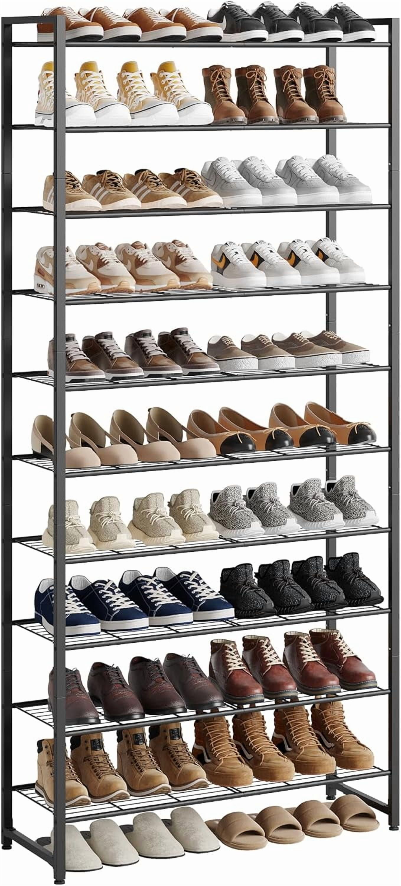 Shoe Rack for Closet, Metal Shoe Organizer, 8 Tier Garage Shoe Rack Max Holds 40 Pairs,Shoe Storage Shelf,Entryway