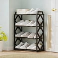 thumbnail image 1 of Shoe Rack for Front Door Entrance, 4 Tier Shoe Rack for Entryway, 8-12 Pairs of Shoes, Metal Shoe Rack Organizer, Free Standing Shoe Rack for Closet, 1 of 6