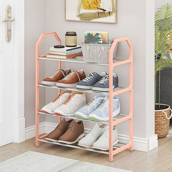 Shoe Rack under $5! Xqxayjr Shoe Rack Organizer, 4-Tier Metal Shelf for Entryway Closet, Space Saving Storage Rack for Shoes Boots Dorm