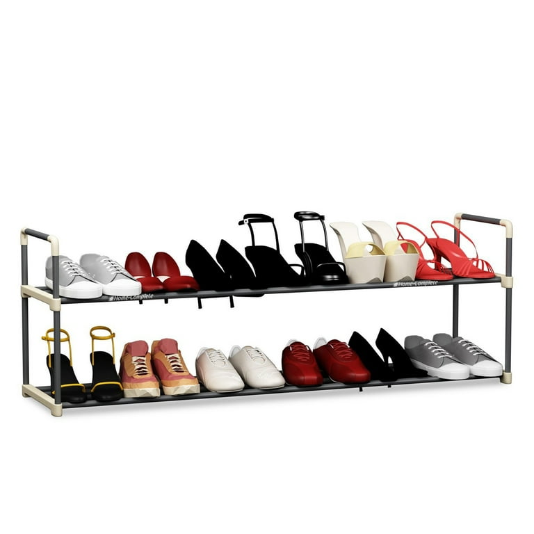 Better Homes & Gardens Farmhouse 3 Tier Shoe Rack, Gray, Holds up to 12  Pairs 