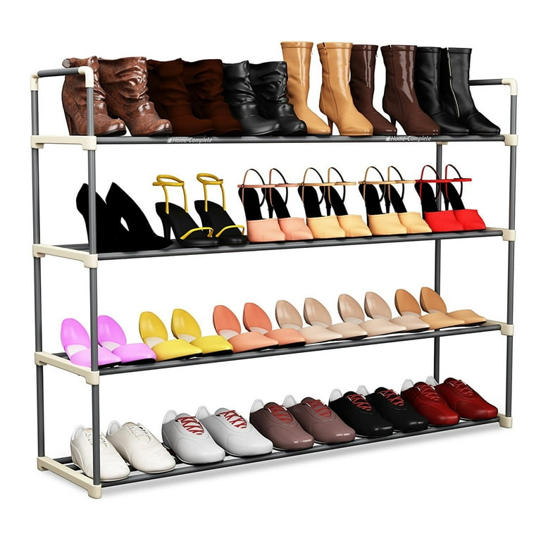 Shoe Rack with 4 Shelves Holds 24 Pairs by Home-Complete