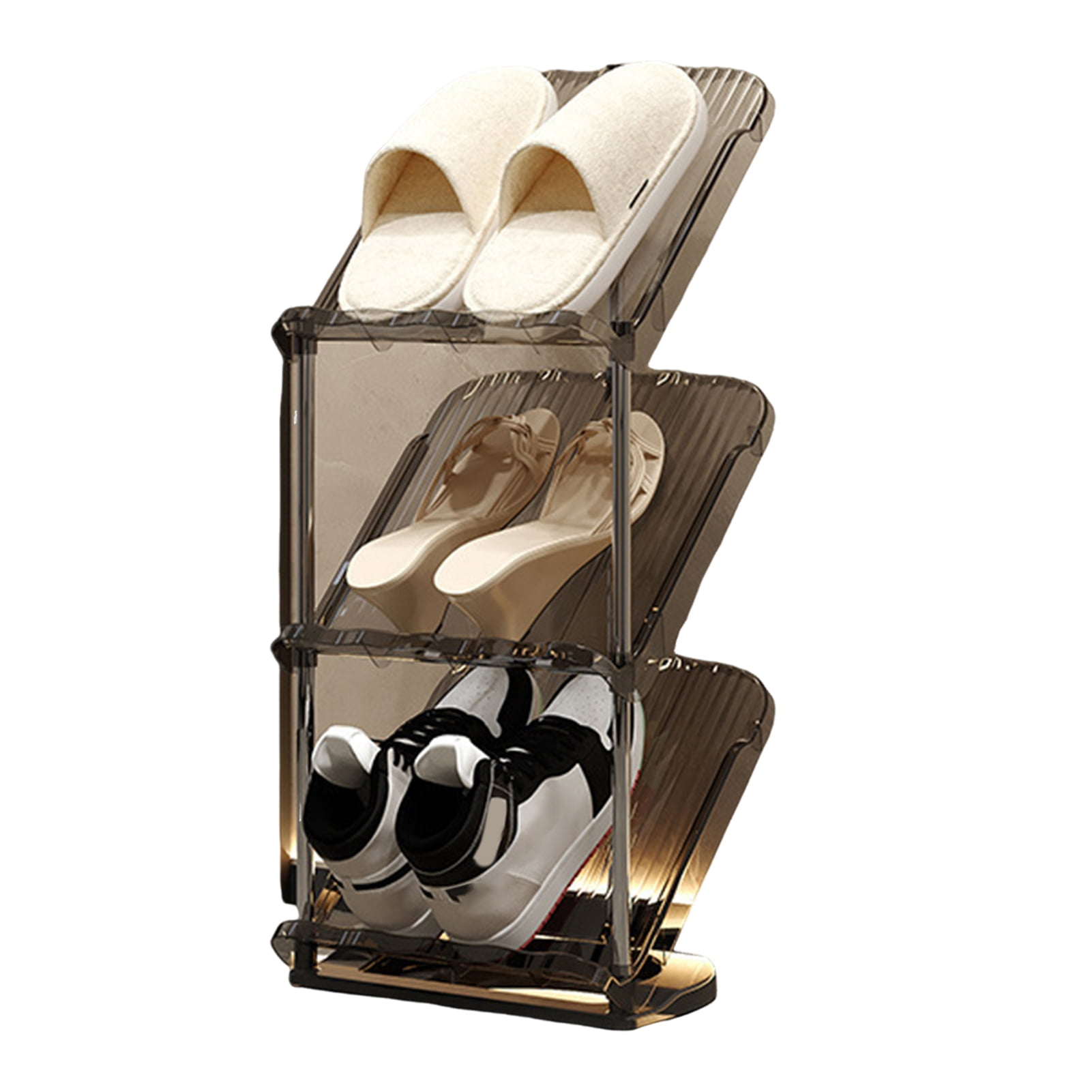 Shoe Rack with 45 Degree Tilt Space-saving 1 Set Shoe Rack 2/3/4/5 ...