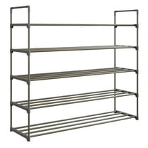 Somerset Home 5-Tier Stackable Shoe Rack Organizer - 40.9"x37" Shoe Shelf Organizer for 25 Pairs Sneakers, Heels, Boots (Gray)