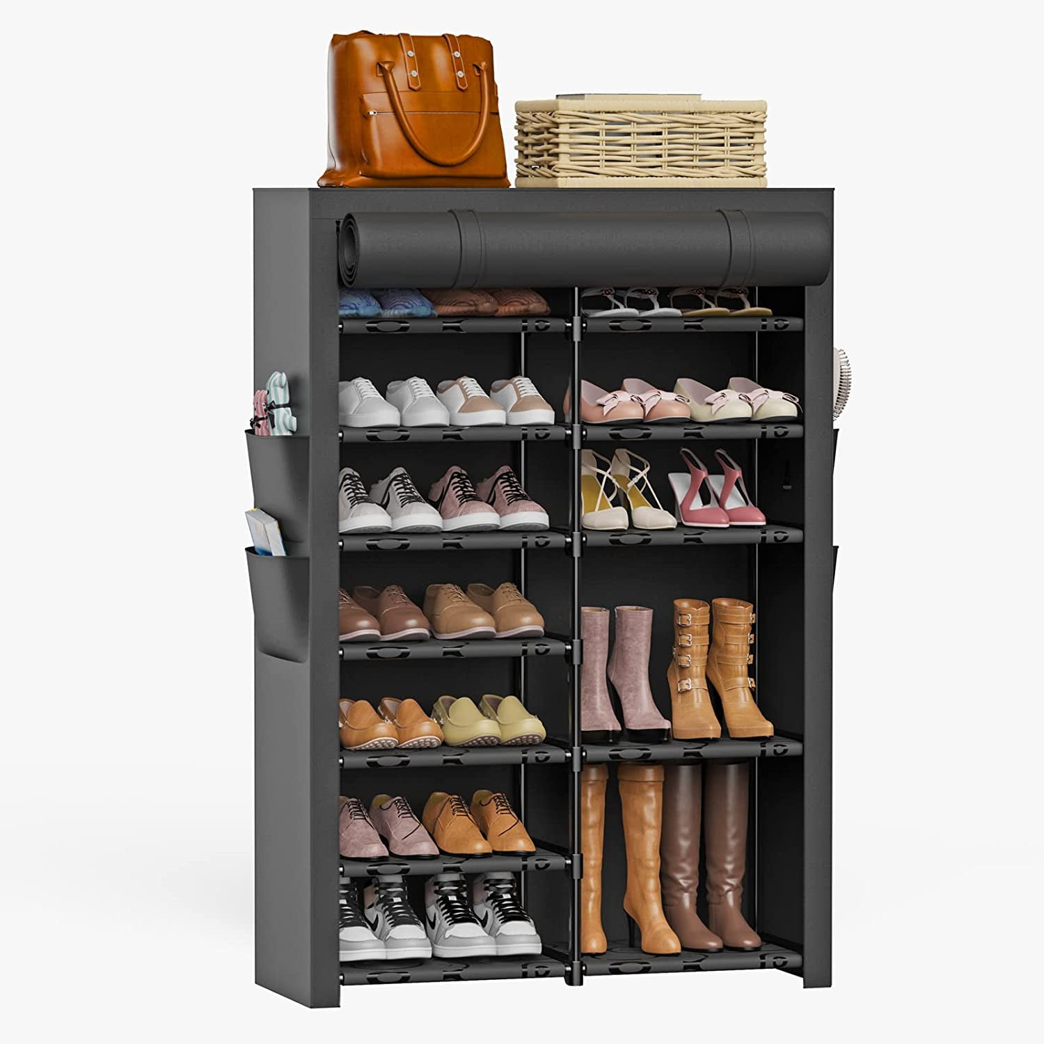 Shoe Rack with Covers 8 Tier Shoe and Boot Storage for 2835