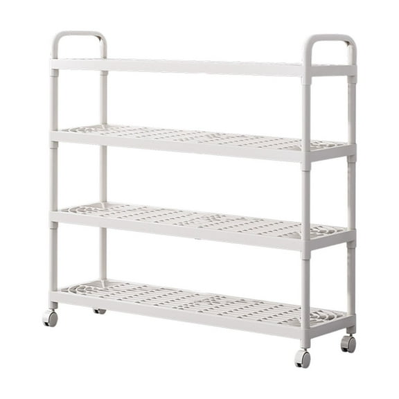 Shoe Rack with Wheels Multi-Tier Storage Shelf Stackable Shoe Organizer for Entryway Closet Garage Dormitory Sports Shoes Boots Storage Solution