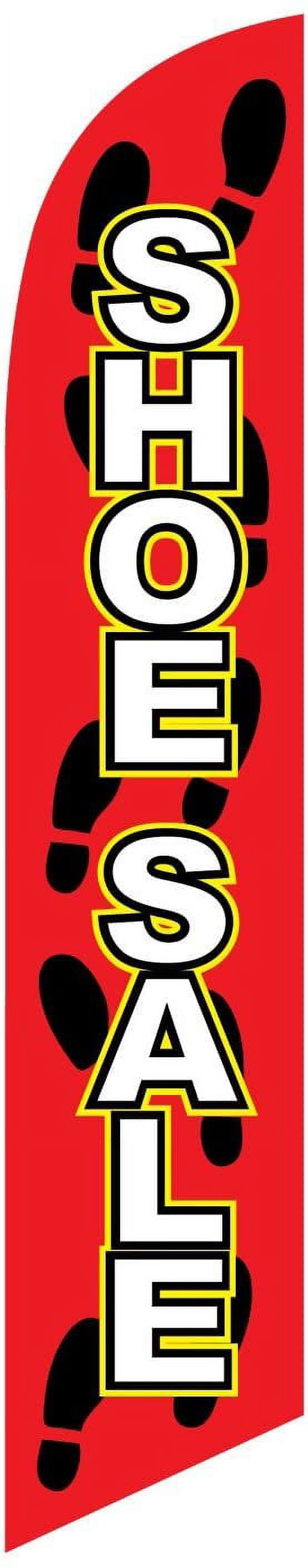 Shoe Sale Advertising Feather Banner Swooper Flag Sign with Flag Pole Kit and Ground Stake
