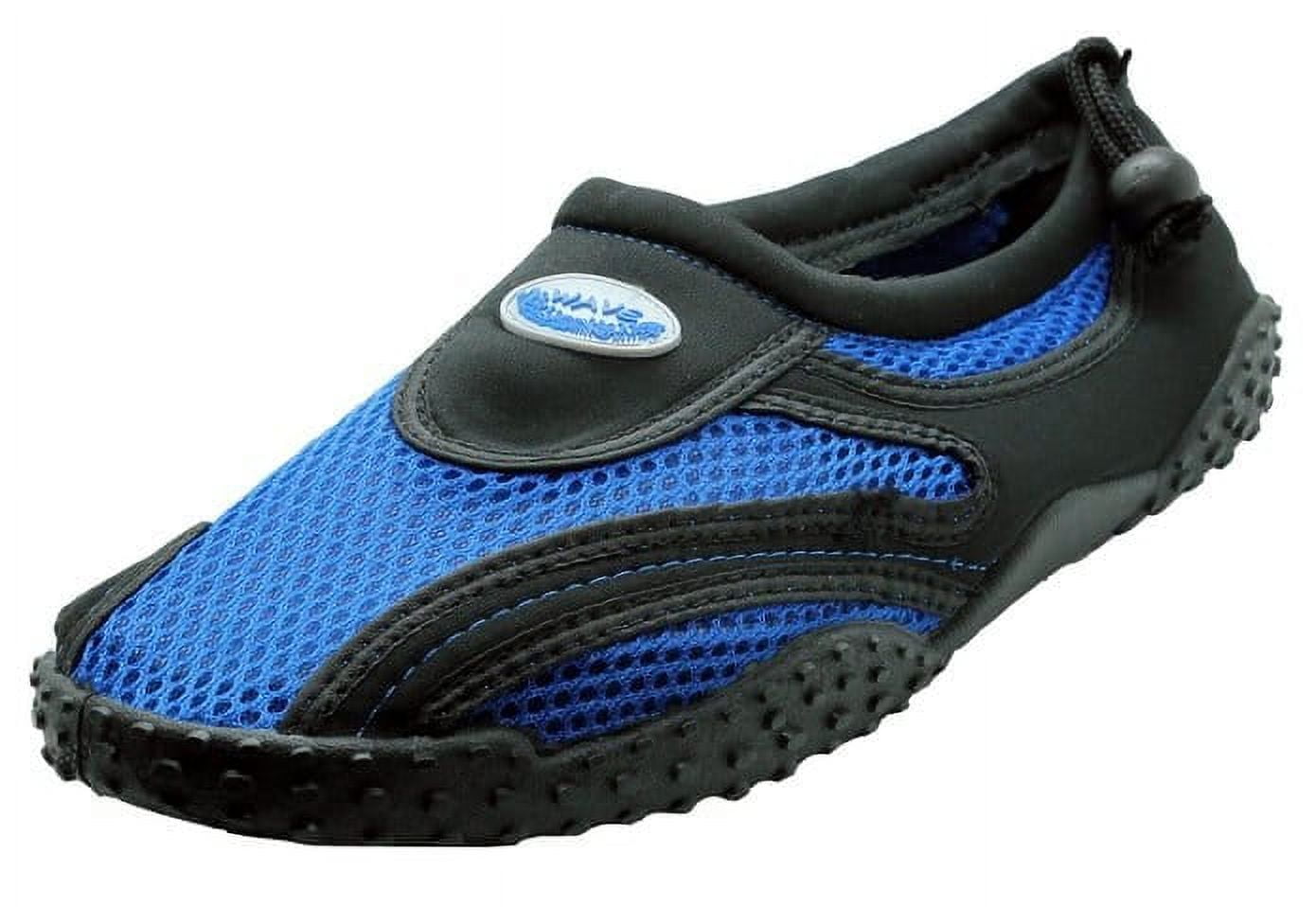 Men`s Aqua Water Shoes, Quick Drying Athletic Footwear, Black, 7-13