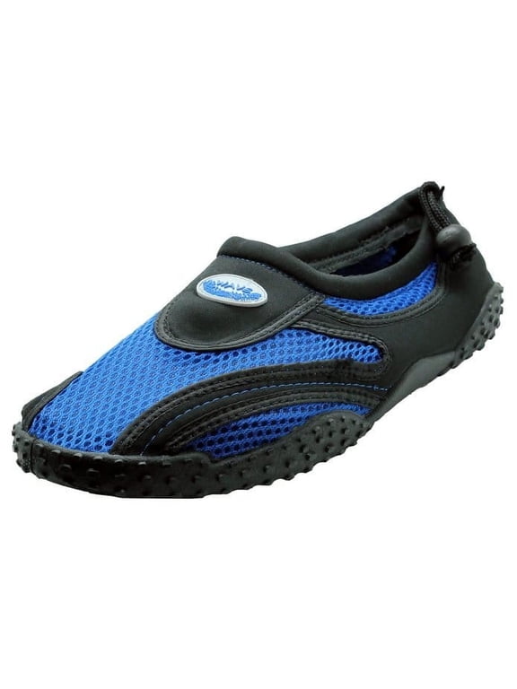 Men`s Aqua Water Shoes, Quick Drying Athletic Footwear, Black, 7-13