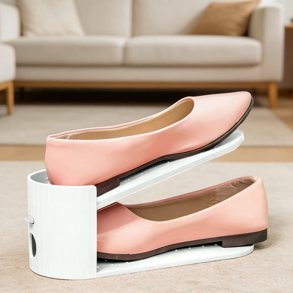 Shoe Slot Organizer,Adjustable Shoe Stacker for Closet Storage,Shoe Holder Space Saver,Double Deck Shoe Stacker Sneakers Heels Flat,Shoe Rack,Shoe Organizer for Closet