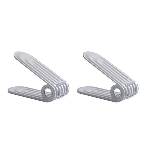Shoe Slot Organizer for High & Low Heels Sneakers Sandals | Adjustable Height Double Layer Space Saving Rack | Set of 2