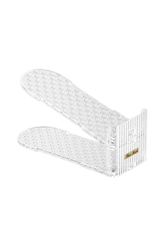 Shoe Slots Organizer, Adjustable Level Shoe Rack, Space-Saving Stackers for Pairs of Shoes (Clear, 3 Pack) A