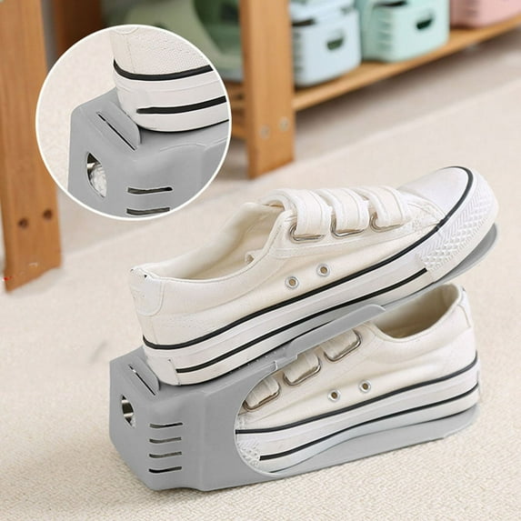 Shoe Slots Organizer - Shoe Stackers for a Pair of Shoes, Shoe Storage Shoe Space Savers 50%, 3 Levels Adjustable Thickening Double Layer Shoe Holders Shoe Organizer for Closet
