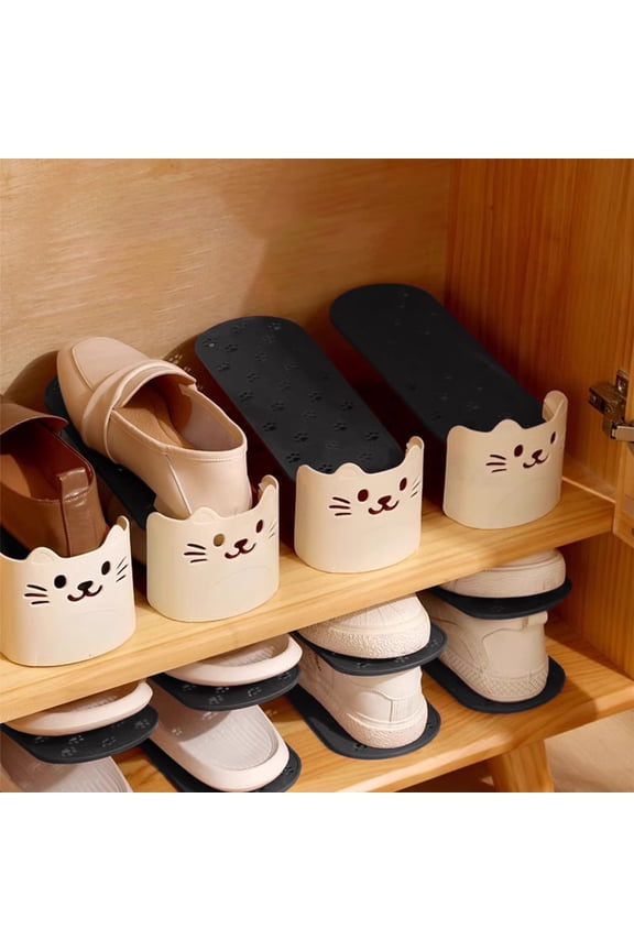 Shoe Slots Organizer - Thick Shoe Stackers, Space Savers 50%, 2 Levels Adjustable, Double Layer Holders for Closet