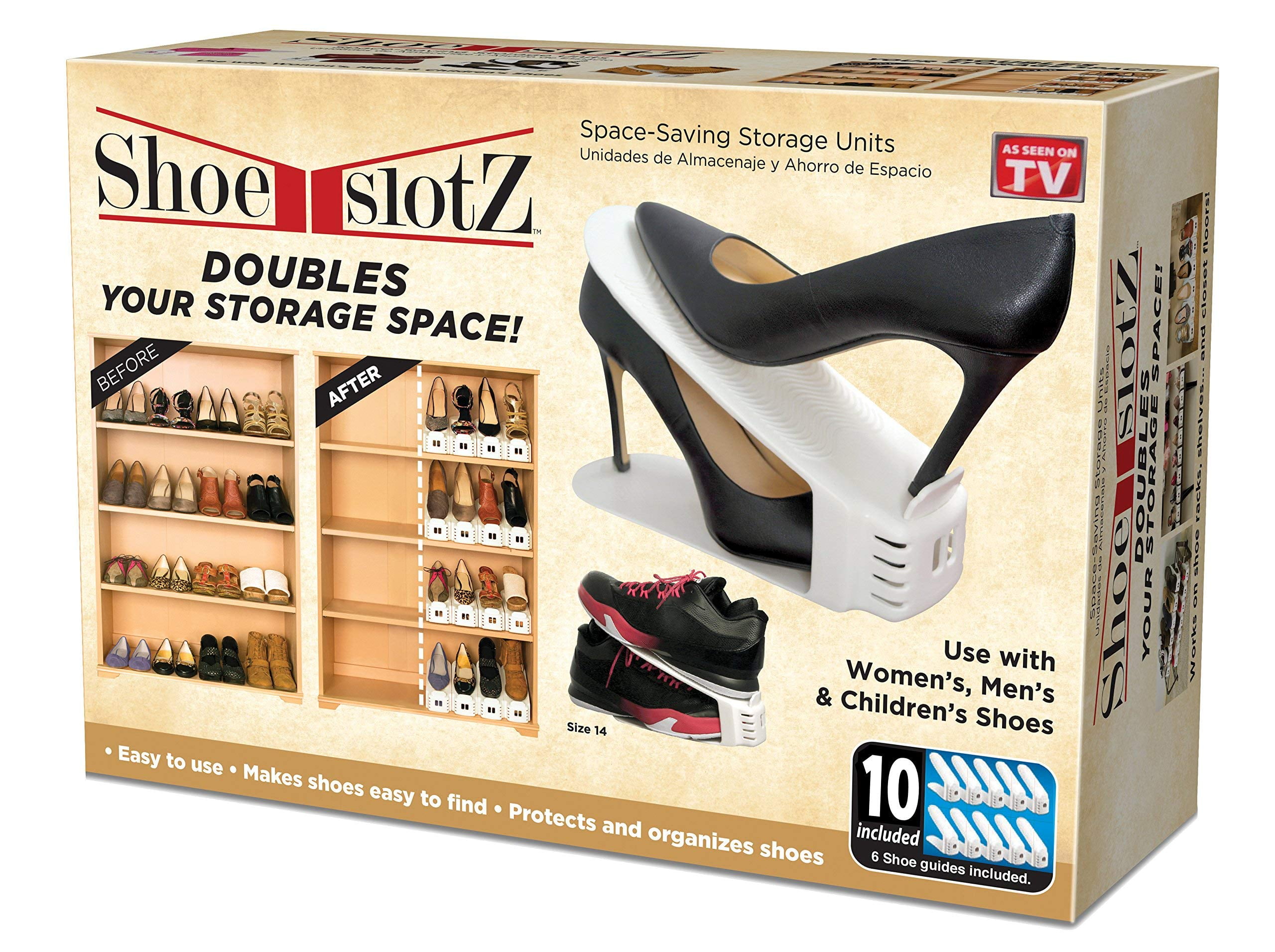 Shoe Slotz SpaceSaving Storage Units in Ivory As Seen on TV No