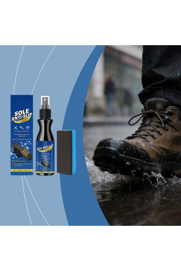 Shoe Sole Anti-Slip Coating Kit, Clear Invisible Fast Dry Formula Boosts Grip Wear Resistance, Creates Durable Traction Layer for Indoor Outdoor Sports Shoes Work Boots Sole Protection