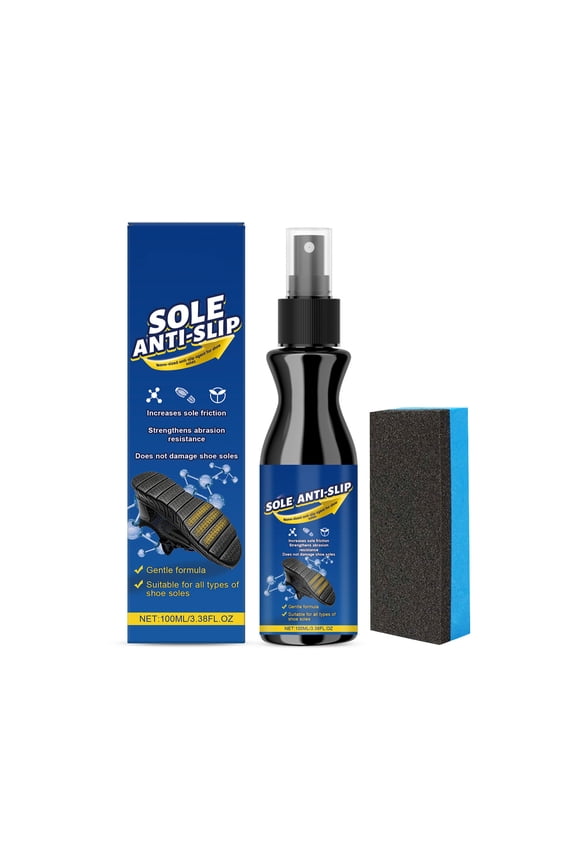 Shoe Sole Coating Spray Anti-Slip Spray for Restores Shoe Grip Wear Resistance, Works on Basketball, Hiking, Tennis, Gym Shoes, 3.38oz
