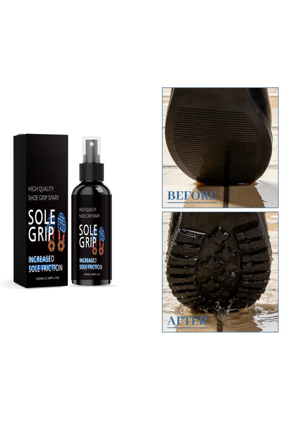 Shoe Sole Spray Coating, 100ml Anti-Slip Grip Spray, Non-Slip Coating for Leather, Rubber, and Work Boots