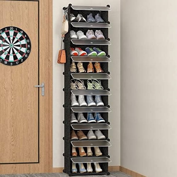 Shoe Storage, 10-Tier Shoe Rack Organizer for Closet 20 Pair Narrow Shoes Shelf Cabinet for Entryway, Bedroom and Hallway