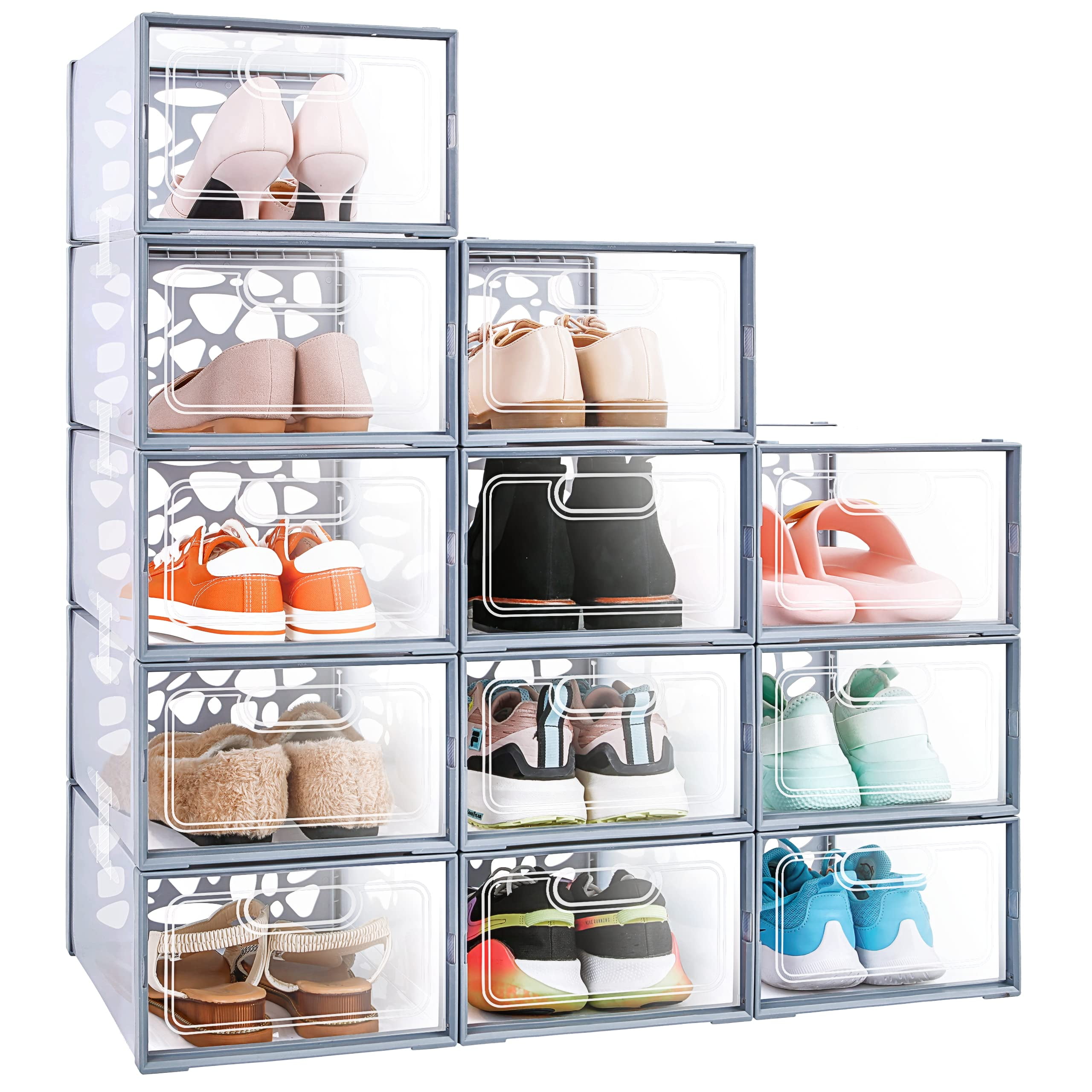 AVGXC Shoe Box Organizer, Clear Plastic Stackable, Set of 12 Shoe Boxes for  Closet Storage with Lids, Shoe Storage Keep Your Shoes Neat & Tidy - Coupon  Codes, Promo Codes, Daily Deals