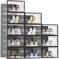 thumbnail image 1 of Shoe Storage, 12 Pack Shoe Organizer for Closet, Shoe Boxes Clear Plastic Stackable Shoe Containers with Lids for Size 10, 1 of 18