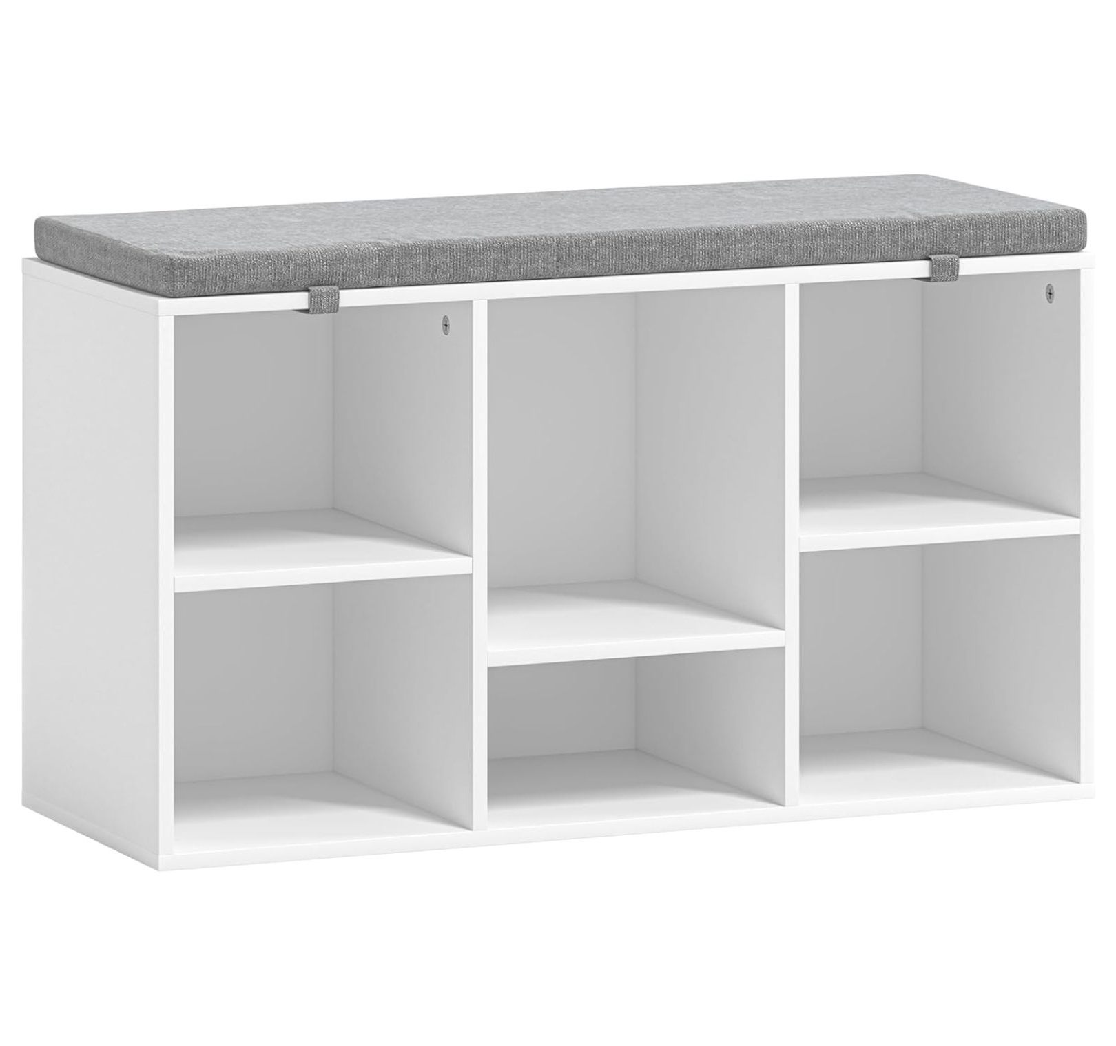 Shoe Rack Cubbies Shoe Storage , 6 Cubbies Shoe Rack with Padded Seat, Space Saving Shoe ...