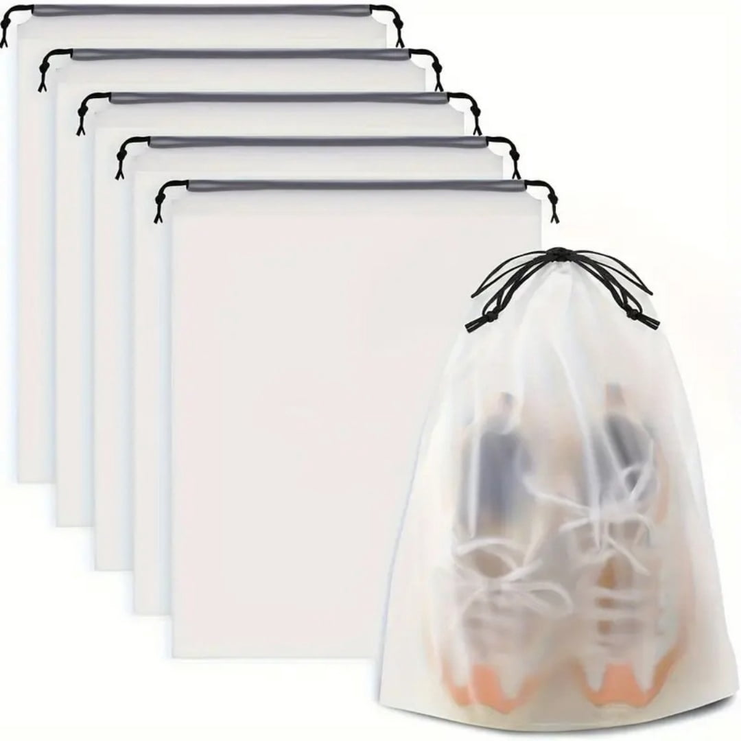 Shoe Storage Bags Frosted PE Drawstring Waterproof Dust-Proof for Travel