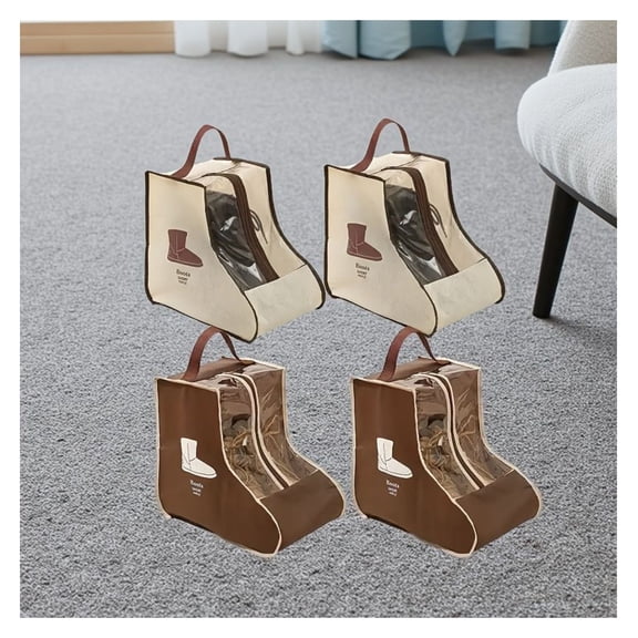 Shoe Storage Bags - PVC Boot Bags for Travel & Home, Dustproof Shoe Organizer with Transparent Window, Portable Boot Protector for Women Men, Multi-Size