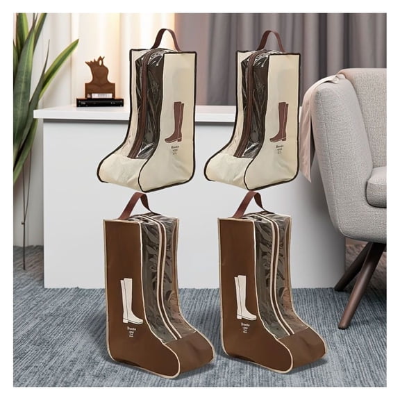Shoe Storage Bags - PVC Boot Bags for Travel & Home, Dustproof Shoe Organizer with Transparent Window, Portable Boot Protector for Women Men