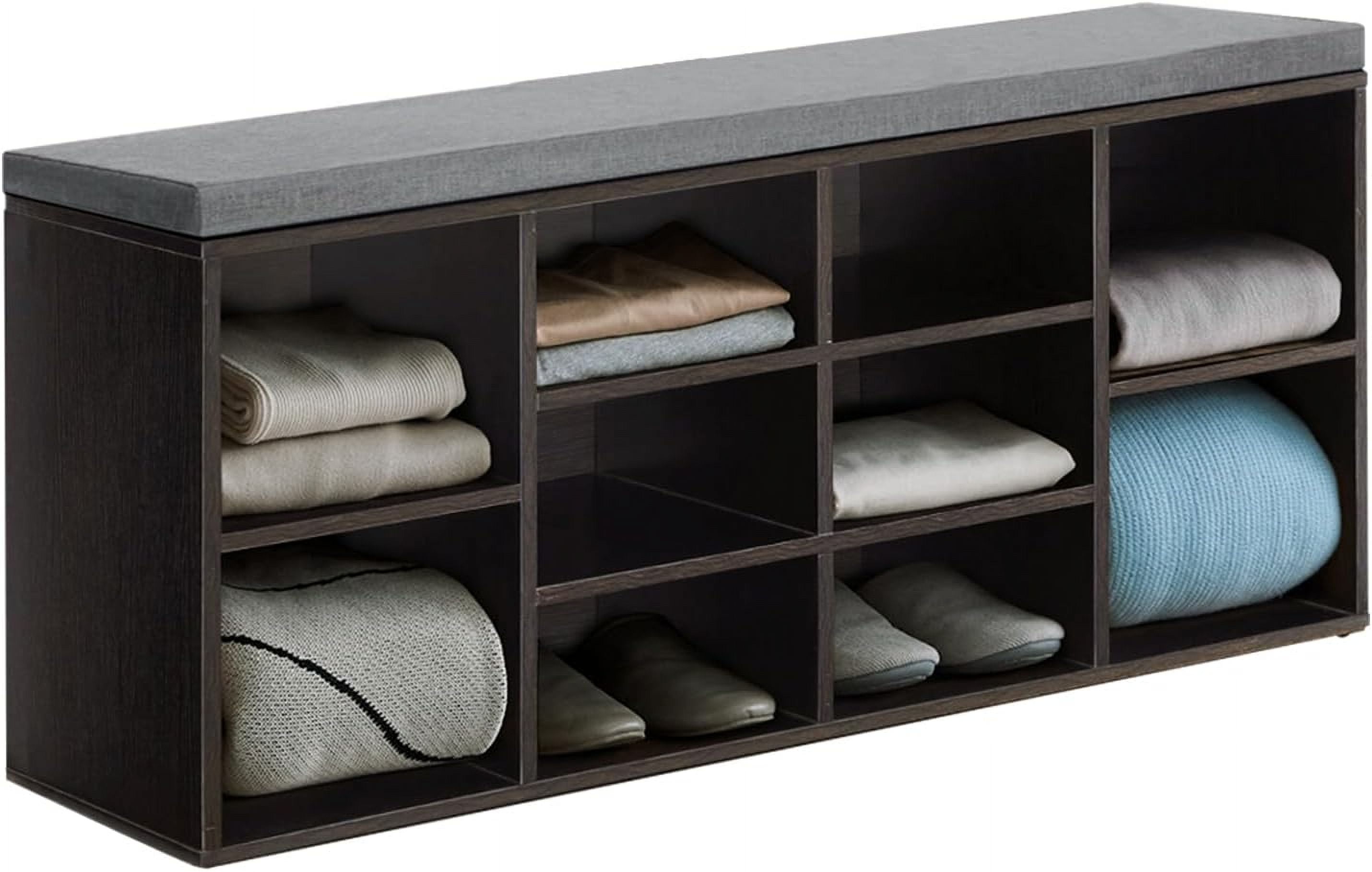 Shoe Storage Bench, Cubby Shoe Rack Entryway Bench, 3-Tier Shoe Rack ...