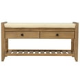 thumbnail image 1 of Shoe Storage Bench with Cushion Double Seat, Shoe Rack Bench with Drawer, Home Decor Storage Stool for Entryway, Mudroom, Foyer and Bedroom (Old Pine), 1 of 9