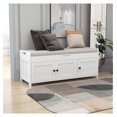 Shoe Storage Bench with Lift Top Storage and Adjustable Shelves, Modern