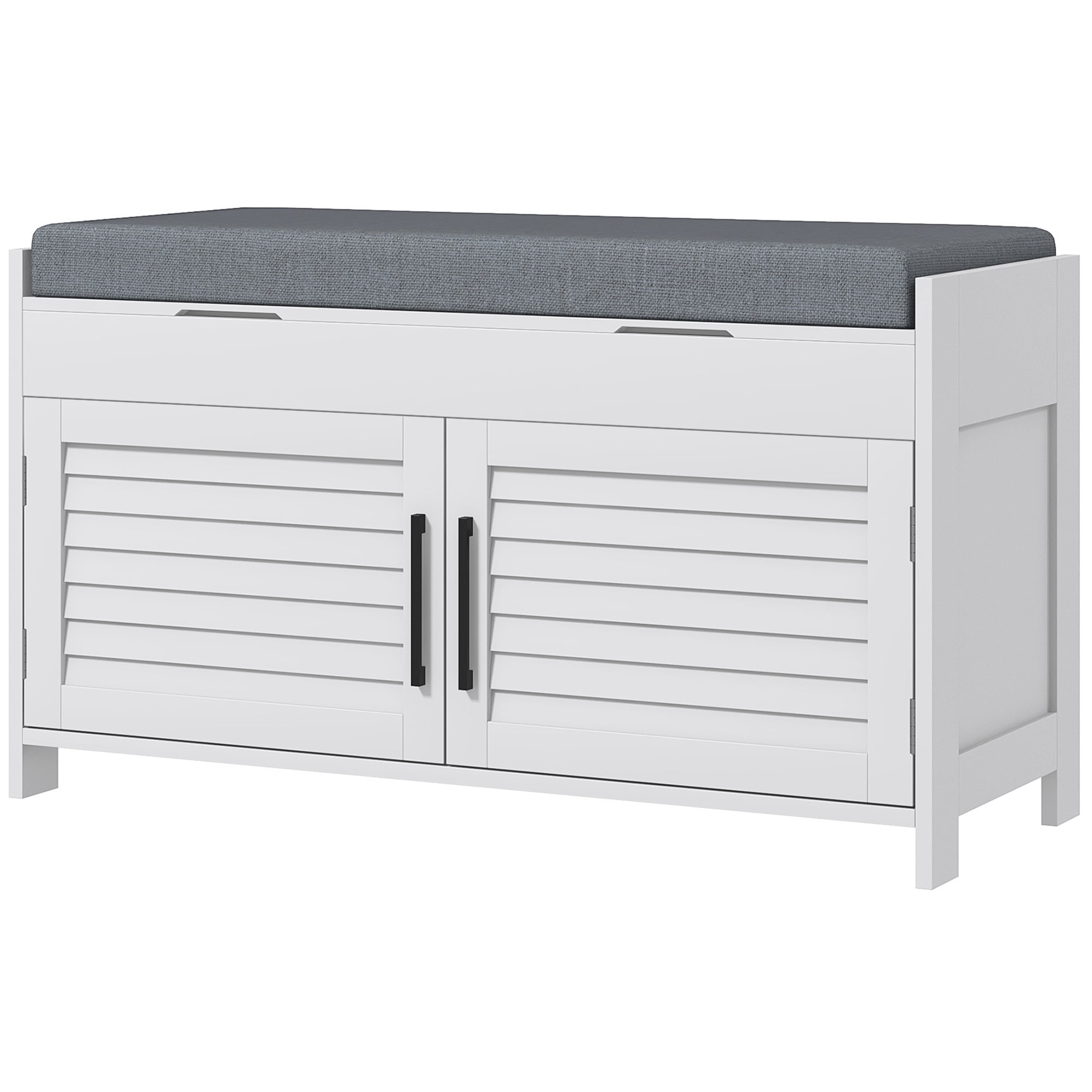 Shoe Storage Bench, Modern Entryway Bench with Cushion, Hidden ...