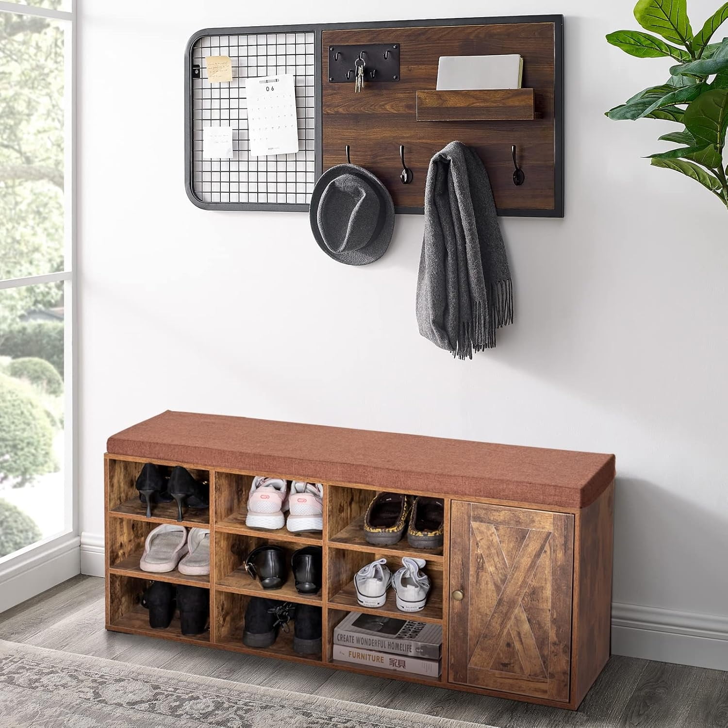 Shoe Storage Bench Shoe Bench Organizer with Seating Cushion Shoe Rack